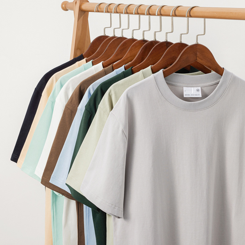 Tee Shirt Manufacturer Men Summer Fashion 240gsm Thick Collar Streetwear Oversized T-shirt 