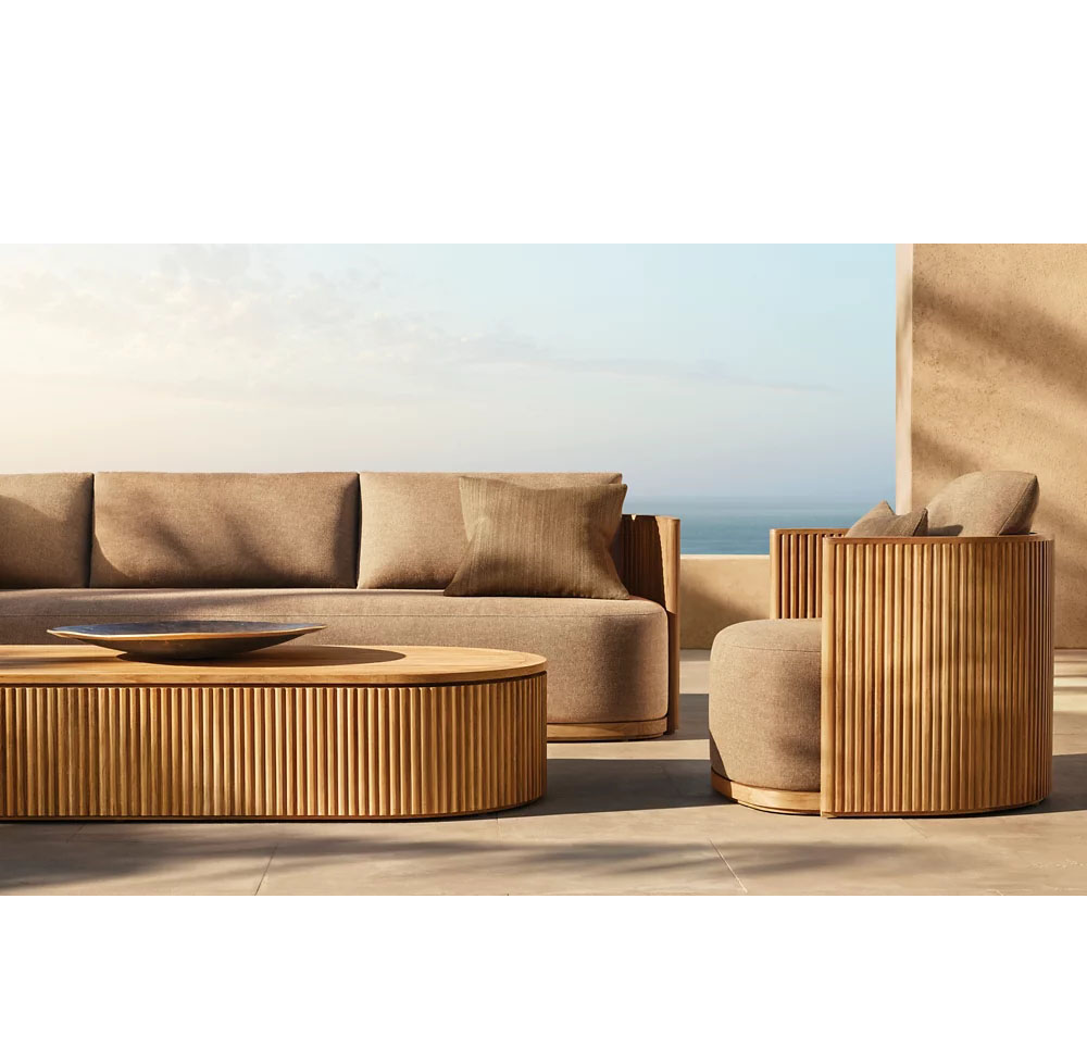 Patio Furniture Luxurious Outdoor Garden Lounge Set Outdoor Teak Sofa And Wooden Furniture 