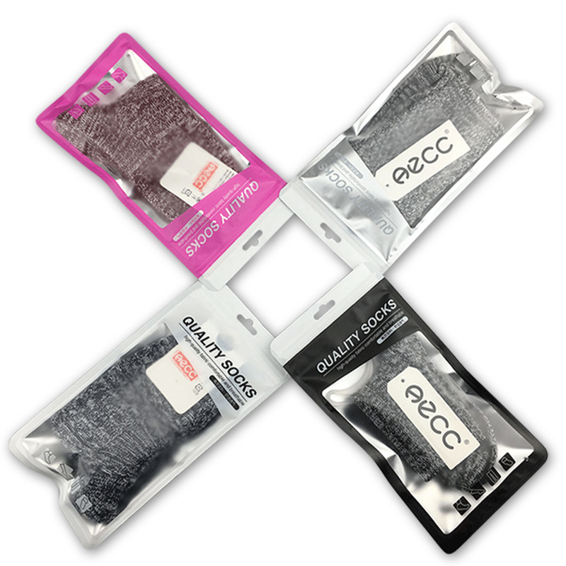 Aluminum Foil Mylar Ziplock Bag With One Side Clear Sachet For Makeup Brush Socks Packaging 