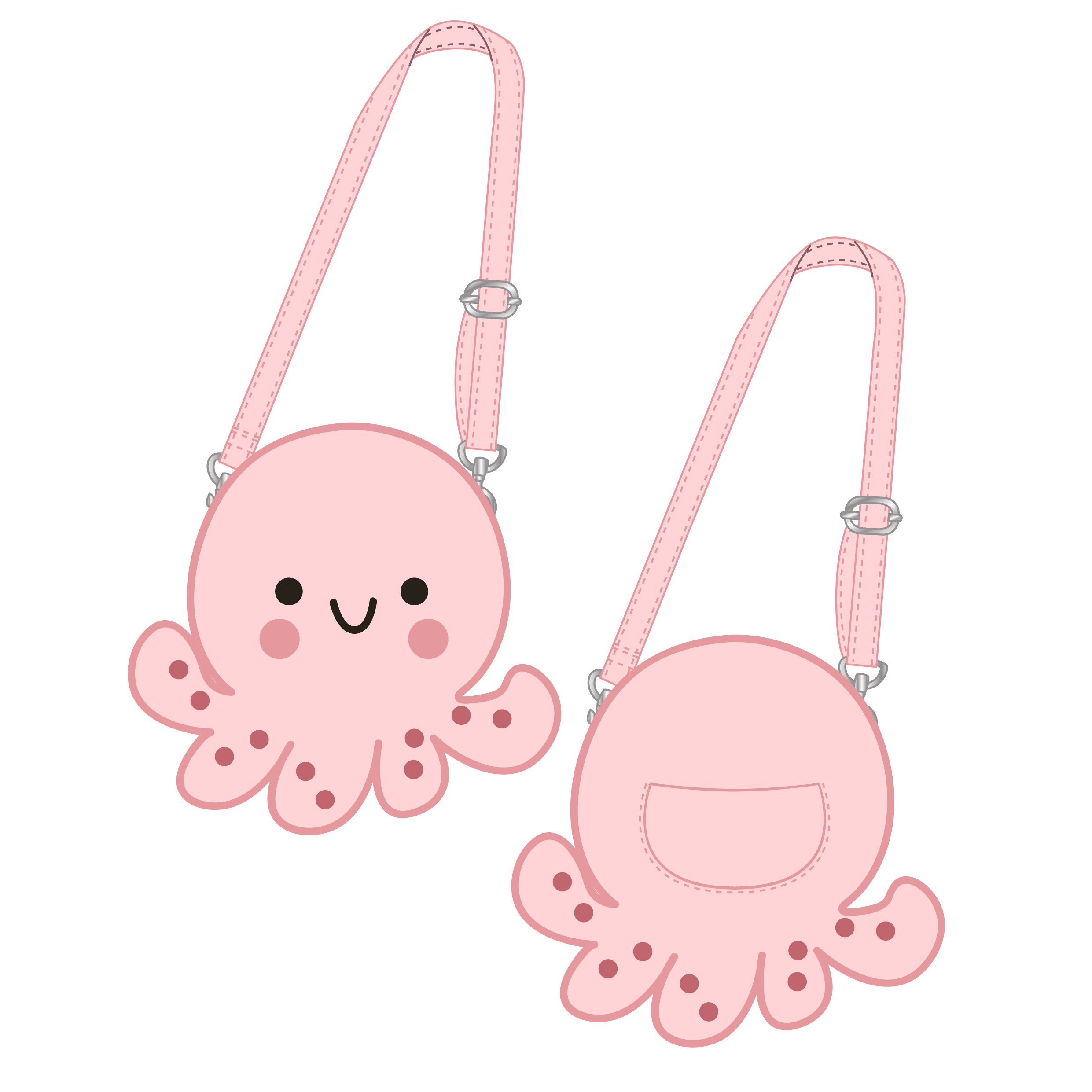 Custom Wholesale Pink Octopus Plush Bag New Small Ladies Shoulder Cartoon Cute Messenger Bags For Girls Plush Crossbody Bag 