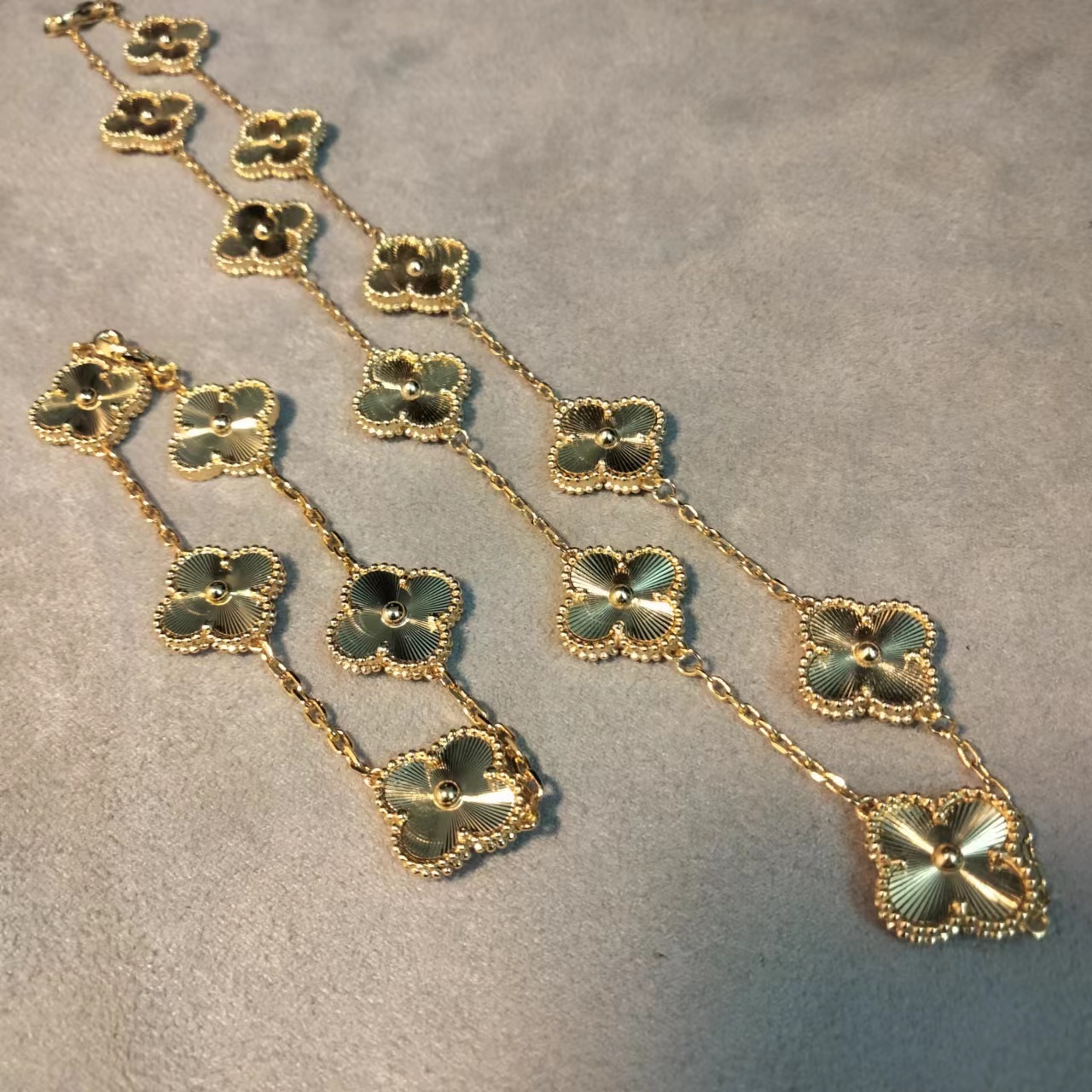 S925 Sterling Silver 18k Gold Rose Gold Fashion Flower Laser Necklace Bracelet Women&#39;s Jewelry Factory Wholesale 