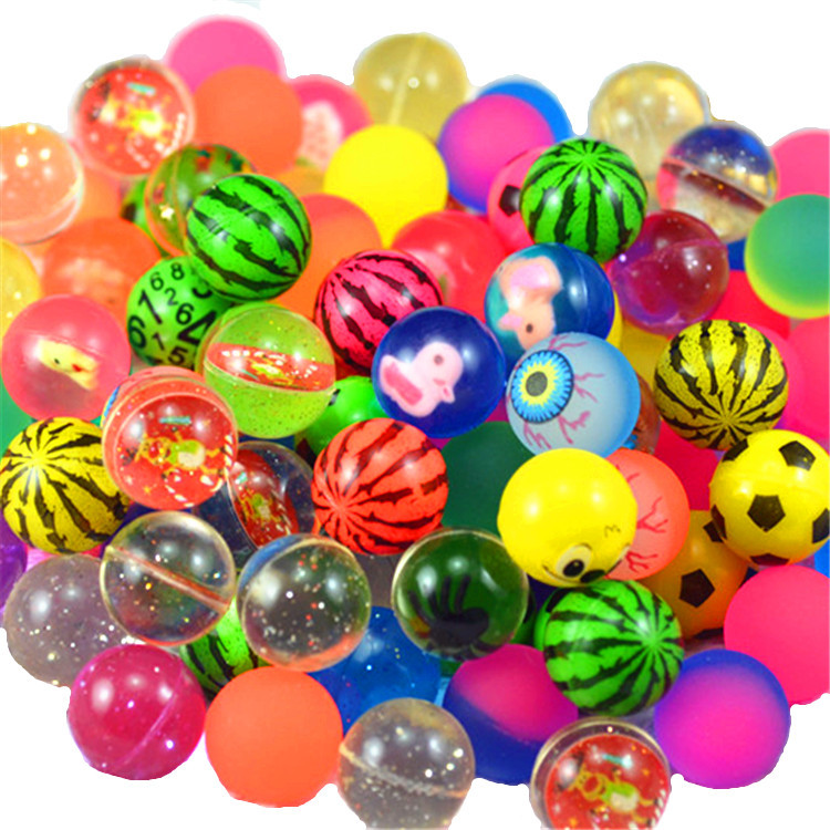 27mm Mixed Rubber Bouncy Ball Colorful Paradise Seabed Fishing Floating Toys 25mm Children&#39;s Bouncing Ball Wholesale Little Toys 