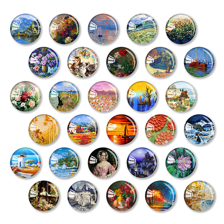 Customised 3d Round Cute Personalized Crystal Glass Photo Fridge Magnets Decor Magnetic Stickers Tourism Souvenirs Decoration 