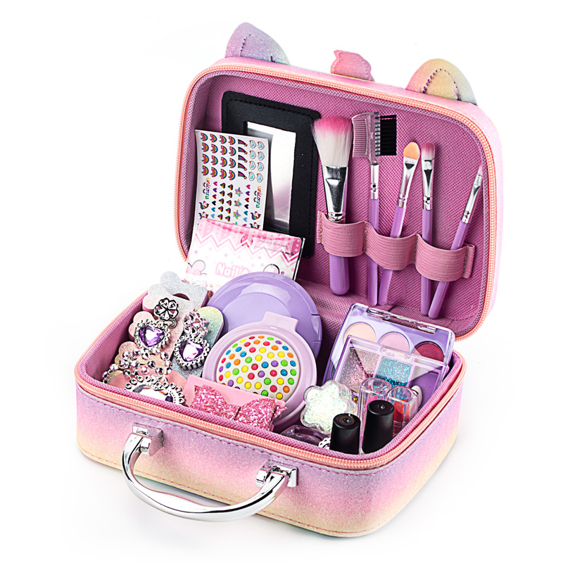 Children Pretend Play Toy Girl Dressing Box Washable Cosmetics Set Kids Makeup Kit Beauty Fashion Toys 