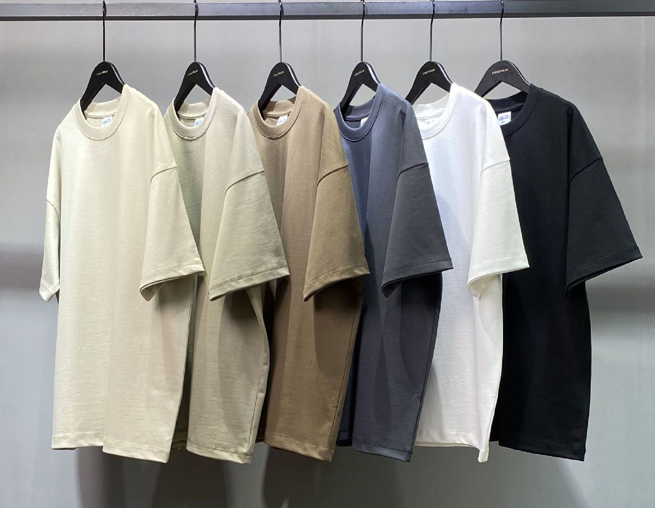 Custom Logo Wholesale Heavyweight Tee Crew Neck Tshirt 385 Gsm 100% Cotton Plain Oversized T Shirt For Men 