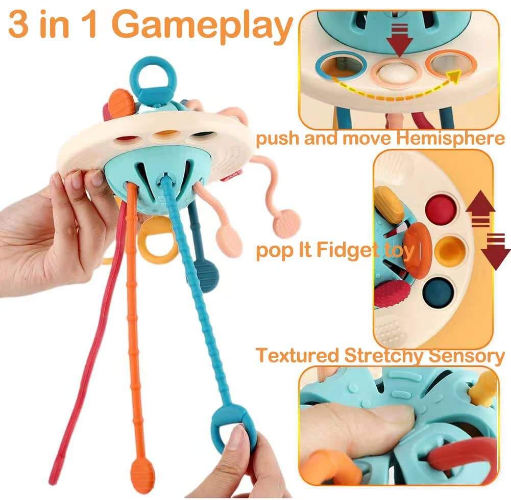 Baby Pull String Toy Infant Sensory Teething Chewy Finger Training Toy Early Learning Kids Montessori Educational Toy 