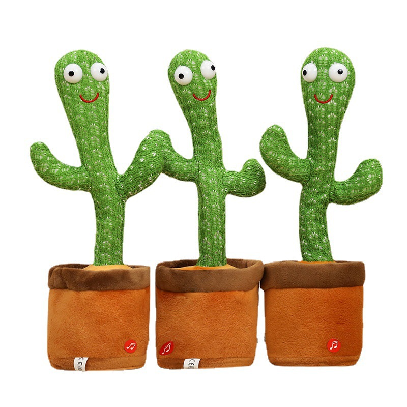 Talking Cactus Dancing Toys Speaking Repeat Rechargeable Electronic Plush Toys Twisting Singing Dancer Wireless Talking Cactus 