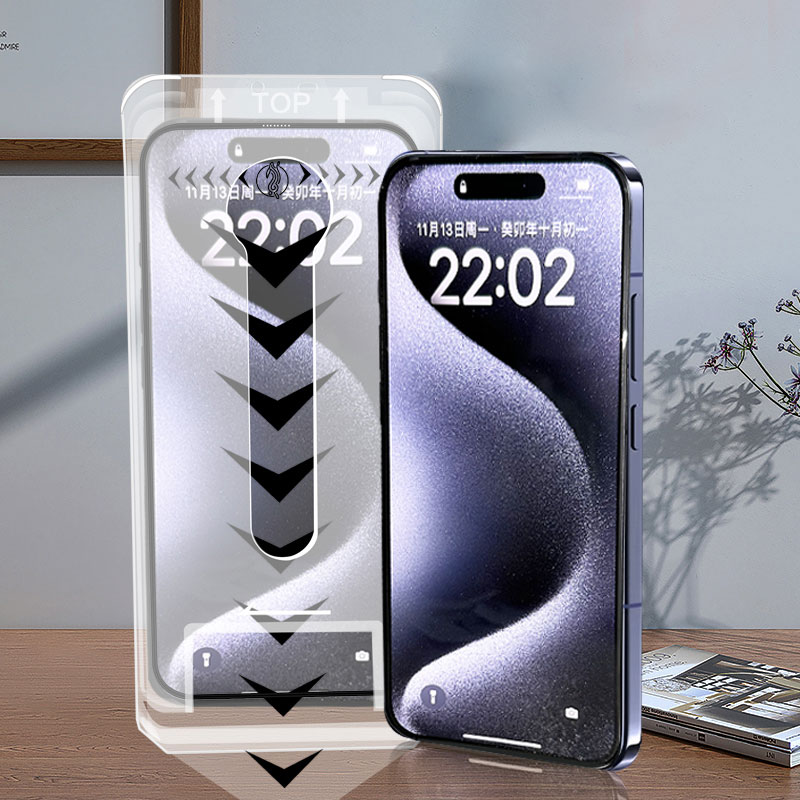 Mobile Phone Accessories 2.5d Full Glue Tempered Glass Screen Protector Installation Kit For Iphone 12 13 14 15 Pro Max Plus 