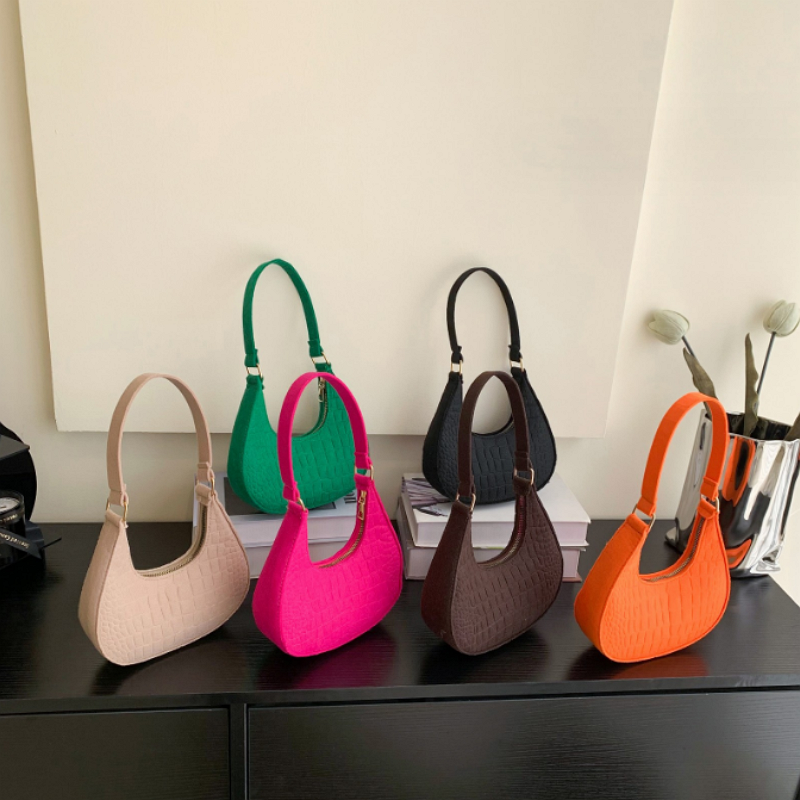 New Design Women&#39;s Handbag Bag Solid Color Shoulder Bag Ladies Fashion Portable Felt Bag 