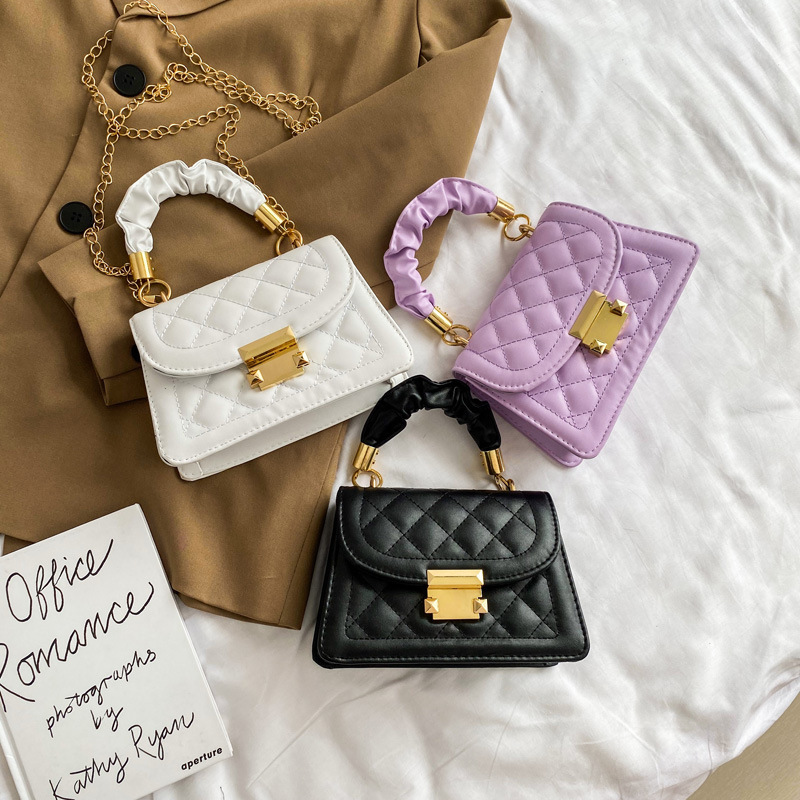 Korean Diamond Lattice Shoulder Small Bag Women&#39;s Messenger Small Square Chain Bag China Wholesale Pu Ladies Shoulder Bag 