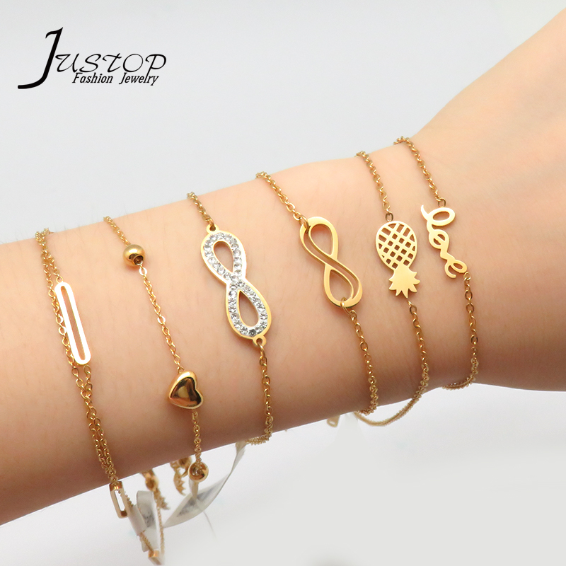 Jewelry Manufacturer Minimalist Variety Charm Bracelets Women Stainless Steel Bracelet Jewelry Fashion Bracelets Jewelry 