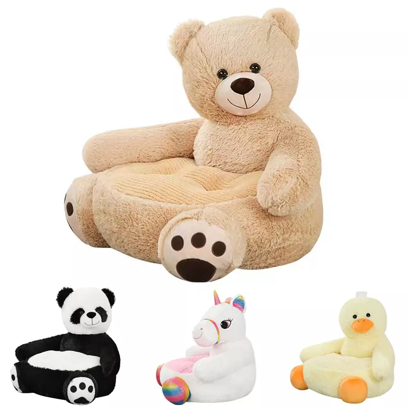 Top Seller Panda Cartoon Plush Lazy Sofa Stuffed Animal Plush Toys Cute Unicorn Plush Chair For Kids 