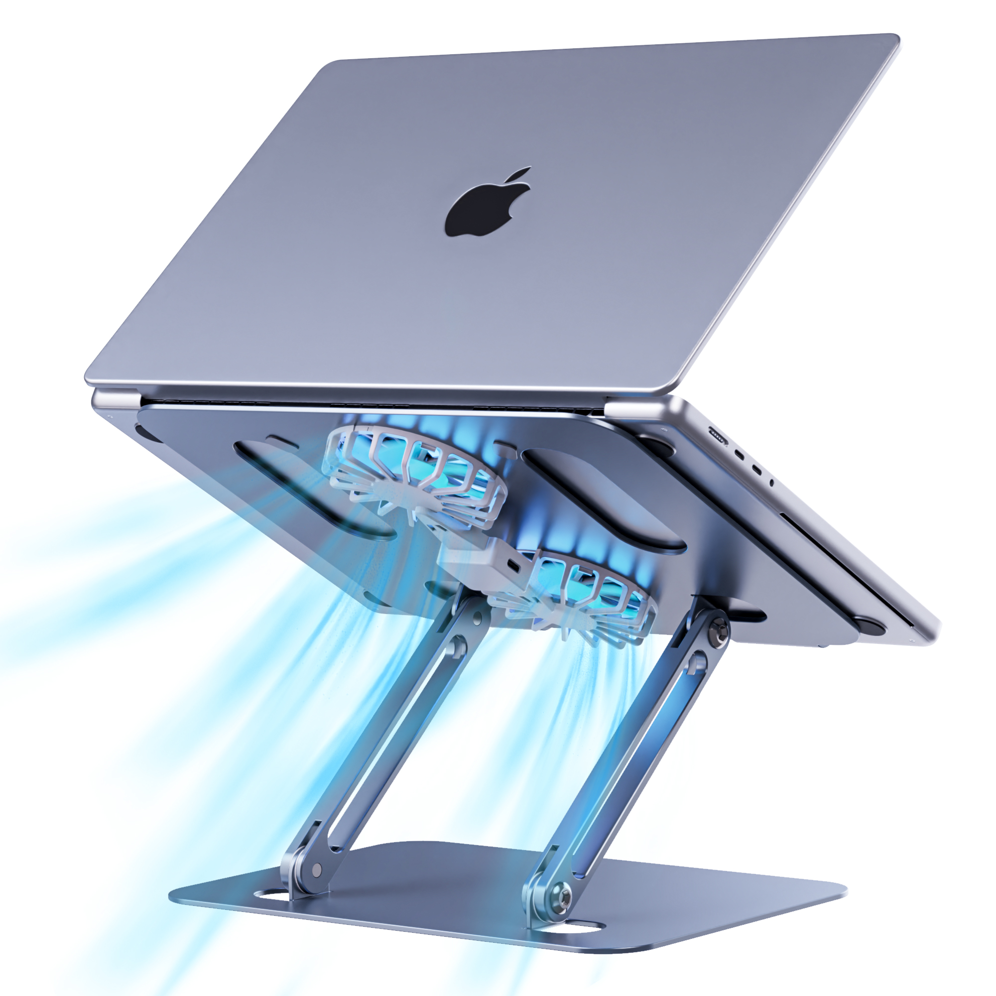 Boneruy P89f Laptop Stand Dual Turbo Fan Cooling Desktop Height Increase Adjustable Ipad Cooling Folding Silent Support Stand 
