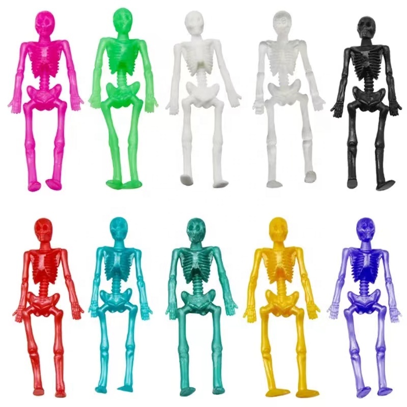 3.55 Inch Halloween Sticky Tpr Skeleton Decompression Toys Funny Education Party Favors Toys For Children 