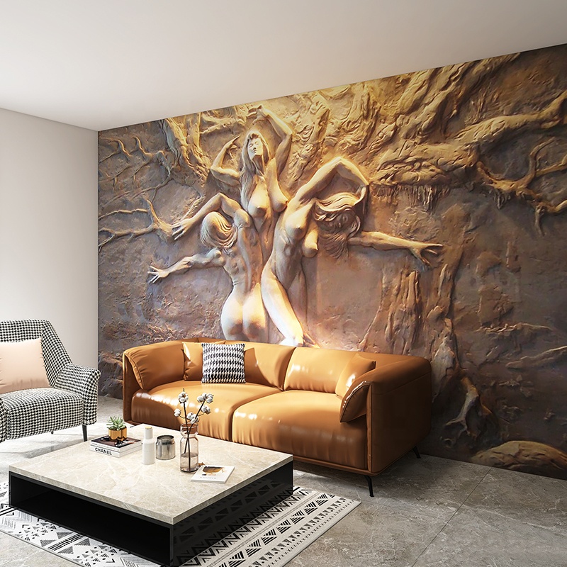 Human Body Statue Relief Wallpaper 3d Mural Printing Modern Wall Coating Home Decoration 