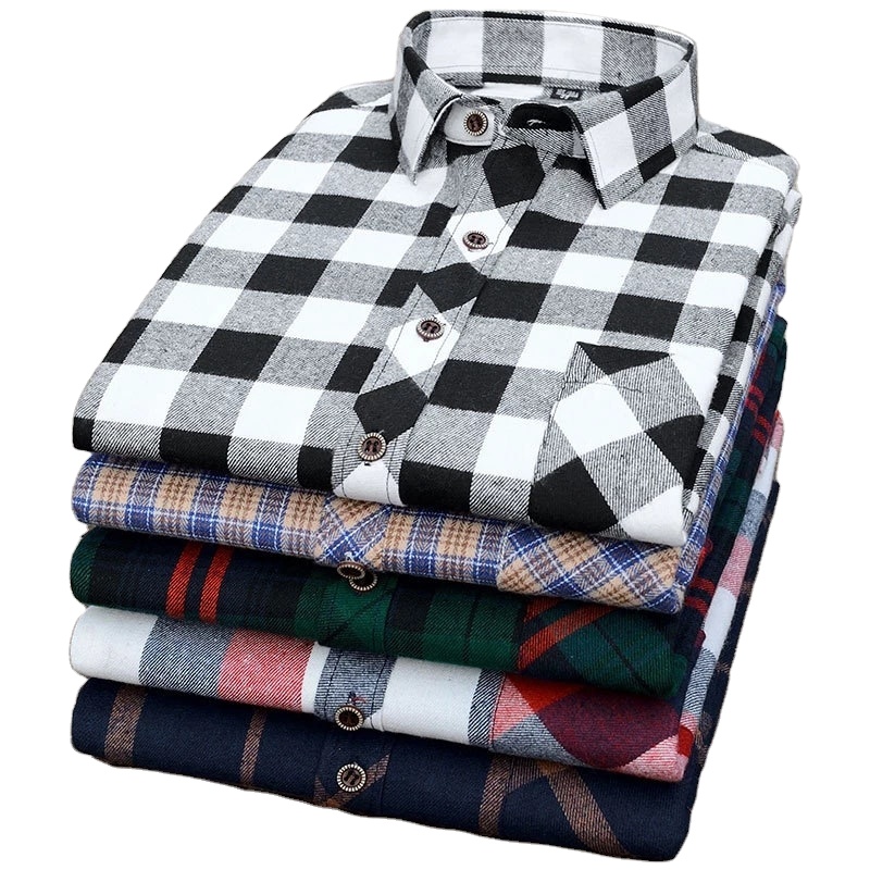 Latest Fashion Men&#39;s Shirt Checked Design 100% Cotton Oem Casual Style Premium Quality Customized Design + Logo 