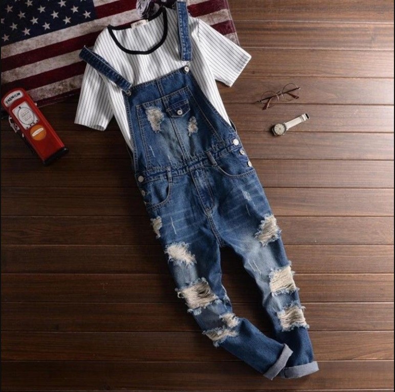 Fashion Men&#39;s Denim Bib Pants Overalls Suspender Trousers Jumpsuits Skinny Jeans 